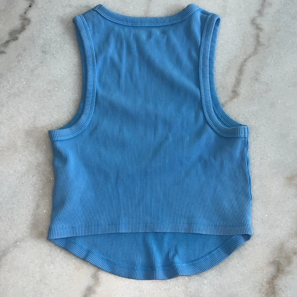 Aerie Blue Sleeveless Ribbed Top - Picture 2 of 3